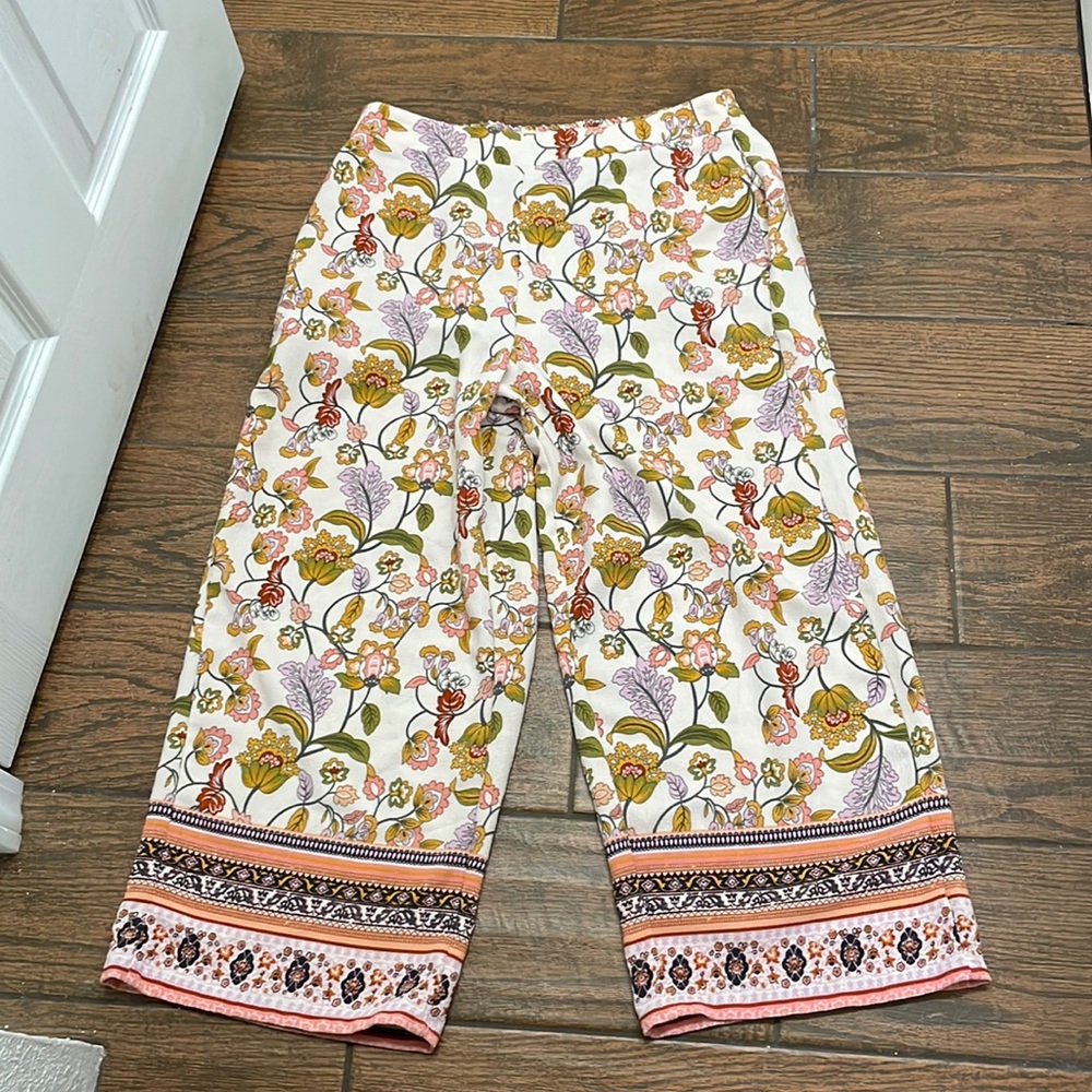 Boho Pocketed wide leg dress capri pant